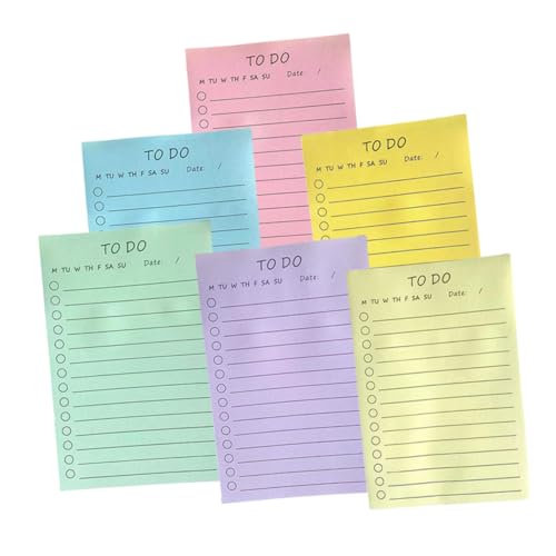 Gatuida 6Stücke Teiliges Selbstklebende Memo Pads Pastellfarben Tragbare Notizblöcke für To Do Listen Haftende Tabs für Büro Schule und Zuhause Einfach Repositionierbar von Gatuida