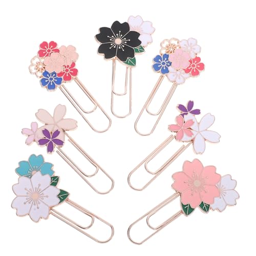 Gatuida 7 Stück Lesezeichen Aus Metall Mit Blumenmotiv, Kirsch-büroklammern, Seitenhalter Zum Journaling, Lernen Und Organisieren Von Dokumenten, Lesezeichenklammer, Schreibtischzubehör, Gatuida 7 Stück Lesezeichen Aus Metall Mit Blumenmotiv, Kirsch-büroklammern, Seitenhalter Zum Journaling, Lernen Und Organisieren Von Dokumenten, Lesezeichenklammer, Schreibtischzubehör, von Gatuida