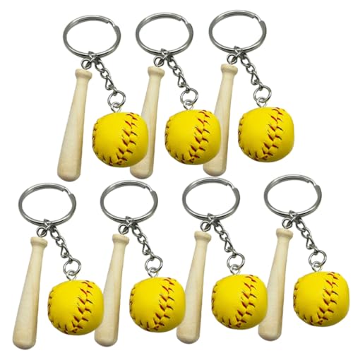 Gatuida 7 Stück Schlüsselbunddekoration Für Baseball Schläger Schlüsselanhänger Bunt Kreativer Schlüsselbund Sportschlüsselkette Schlüsselring Dekorative Schlüsselkette Sportketten Pu Gelb von Gatuida