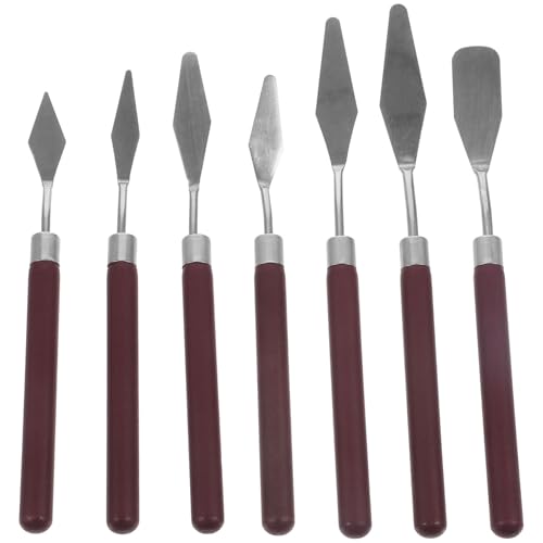 Gatuida 7 Stück Teiliges Malspachtel für Künstler Professionelle Werkzeuge zum Malen für Öl Aquarell und Acrylmalerei Robuste Holz und Edelstahlqualität von Gatuida