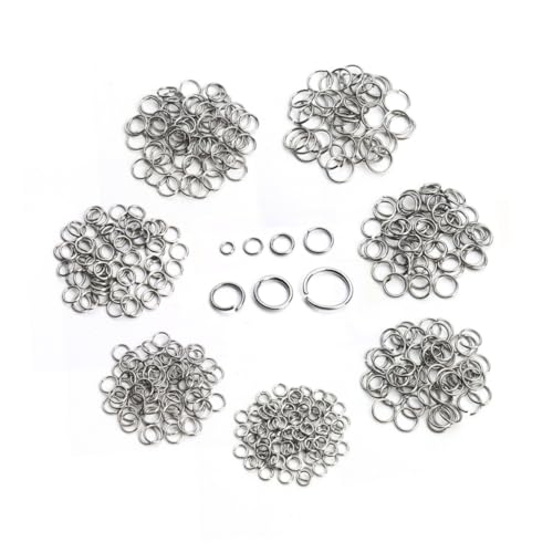 Gatuida 770 Stück Teiliges DIY Schmuckzubehör Verbindungso Sen Offene und Geschlossene Ringe Leicht Robuste Metallringe für Ohrringherstellung und Basteln von Gatuida