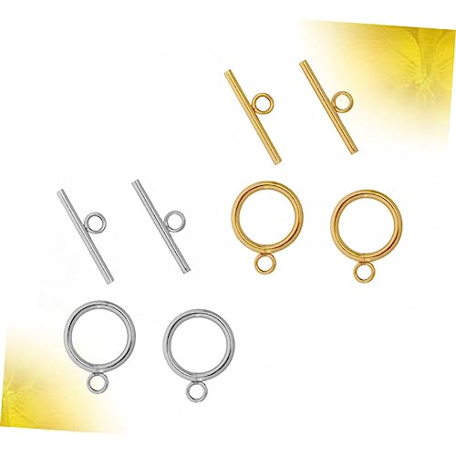 Gatuida 8 Satz Teiliges Ot Verschlüsse Metallverbinder für Halsketten Armbänder DIY Schmuckherstellung Langlebige Kupferbeschichtung Gemischte Farben Stab und Rundring Designs von Gatuida