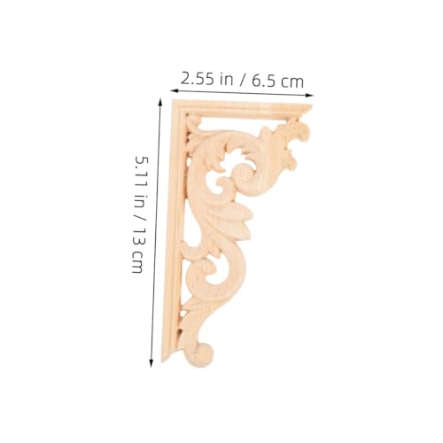 Gatuida 8 Stück Europäische Massivholzblumenscheiben dekorative Applikationen für Möbel Möbel-Onlay-Applikationsrahmen Holzapplikation Holzanwendungen für Möbelecke hölzern Beige von Gatuida