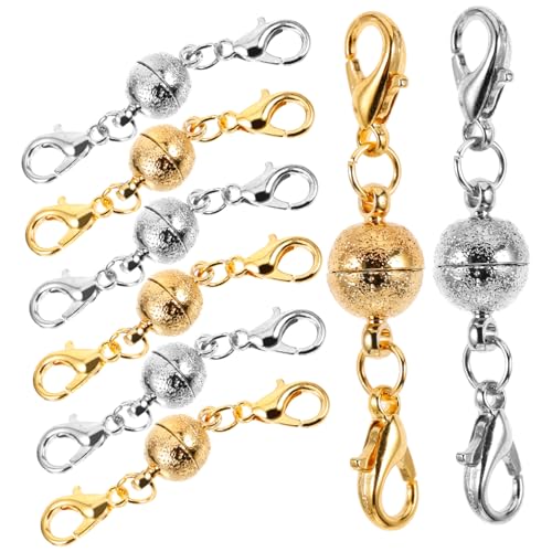 Gatuida 8 Stück Magnetverschluss Magnetische Verlängerungen für Armbänder Runde Form Glänzend und Langlebig Einfach mit Hand zu Bedienen von Gatuida