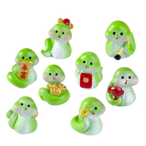 Gatuida 8 Stück Miniatur Schlangenfigur Teiliges aus Langlebigem Harz Filigrane Details Kompakte Dekoratives Ornament für Schreibtisch Regal und DIY Mikrolandschaft Chinesisches Neujahrs von Gatuida