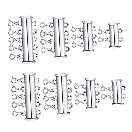 Gatuida 8 Stück Perlenschnalle Perlen für Schmuckhersteller Verbindungsstück zur Herstellung von Armbändern Halskette Schnallenverschluss Schnalle Halskette Verschluss Legierung Silber von Gatuida
