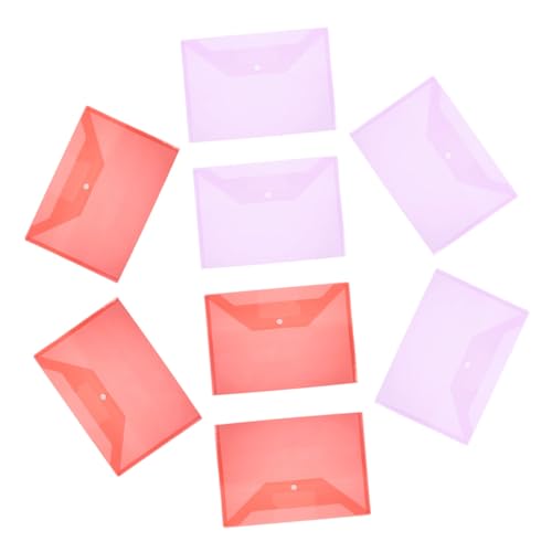 Gatuida 8 Stück Teiliges Dokumentenmappe mit Druckknopf Transparente Aktenordner aus Material Praktische Aufbewahrungstaschen für Dokumente und Kleinere Unterlagen von Gatuida