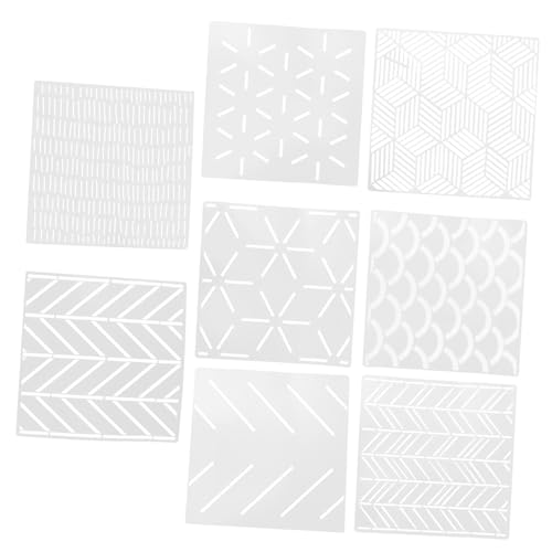 Gatuida 8 Stück Teiliges Geometrisches Wand Schablonen Wiederverwendbare DIY Malschablonen aus Langlebigem Pte Material Vielseitig für Wandmalerei Möbel Holz und Bastelprojekte Einfach zu von Gatuida