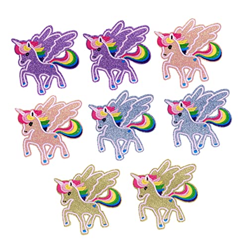 Gatuida 8 Stück Teiliges Glitter Einhorn Aufnäher Patches mit Bestickter Applikation Bunte Bügelflicken für Kleidung Jeans DIY Nähzubehör zur Reparatur und Dekoration von T Shirts und Gatuida 8 Stück Teiliges Glitter Einhorn Aufnäher Patches mit Bestickter Applikation Bunte Bügelflicken für Kleidung Jeans DIY Nähzubehör zur Reparatur und Dekoration von T Shirts und von Gatuida