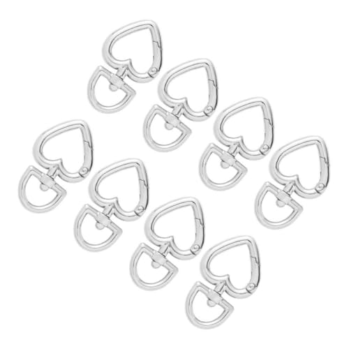 Gatuida 8 Stück Teiliges Herz Karabiner Schlüsselring aus Robustem Zinklegierung mit Drehverschluss Feder schnappverschluss für DIY Schlüsselanhänger Schmuck und Taschen Zubehör von Gatuida