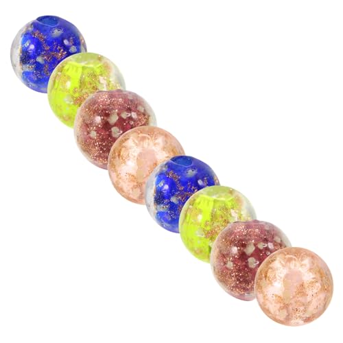 Gatuida 8 Stück Teiliges Leuchtende Glasperlen DIY Schmuck Spacer Perlen für Armband Halskette Ohrring Bastelperlen Rot Grün Lila Schwarz von Gatuida