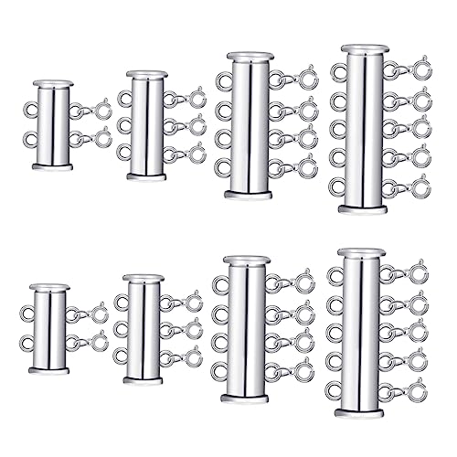 Gatuida 8Stücke Schiebeverschluss für Schmuck Silberne Perlen Buckle für Halskette und Armband DIY Zubehör für Mehrlagige Designs Langlebig und Leicht zum Anpassen Gatuida 8Stücke Schiebeverschluss für Schmuck Silberne Perlen Buckle für Halskette und Armband DIY Zubehör für Mehrlagige Designs Langlebig und Leicht zum Anpassen von Gatuida