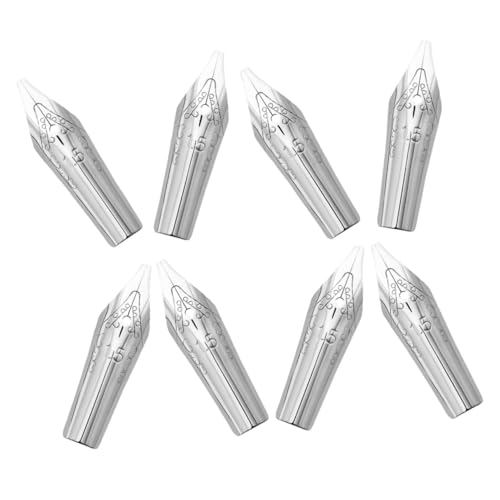 Gatuida 8Stücke Teiliges Kalligraphie Nibs Ersatzfedern für Füllfederhalter Langlebige Metallnibs für Präzises Schreiben und Kunstwerke für Künstler von Gatuida