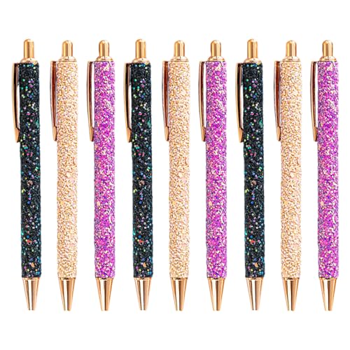 Gatuida 9 Stück Bling-Kugelschreiber – Druckkugelschreiber, glitzernd, plattiertes Metall, Geltinte, Bürobedarf für Frauen, Lehrer, Schreiben, Klassenzimmer, Partygeschenk Gatuida 9 Stück Bling-Kugelschreiber – Druckkugelschreiber, glitzernd, plattiertes Metall, Geltinte, Bürobedarf für Frauen, Lehrer, Schreiben, Klassenzimmer, Partygeschenk von Gatuida
