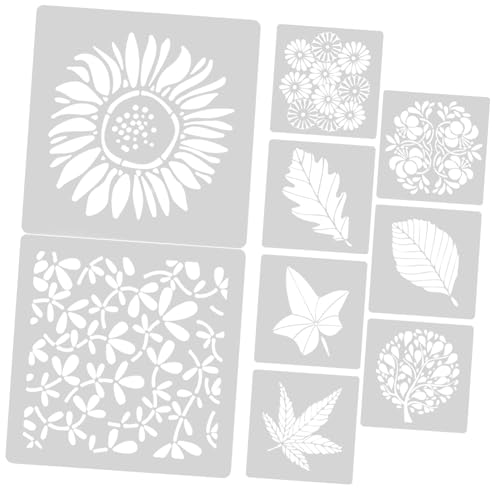 Gatuida 9 Stück Teiliges Blumen Schablonen aus Pet Wiederverwendbare Dekorative Wand Schablonen zum Malen für DIY Kunsthandwerk Möbel Wänden und Kreative Malvorlagen von Gatuida