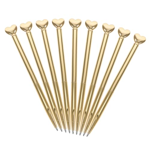Gatuida 9 Stück Teiliges Herz Metalldrehkugelschreiber Eleganter Langlebiger Kugelschreiber mit Auffälligem Design Leichte Schreibstifte für Schule Büro und Valentinstag von Gatuida
