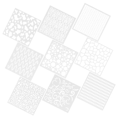 Gatuida 9 Stück Wiederverwendbare Pet Schablonen für Zeichnen und Sprühen Geometrische Malvorlagen für Wandgestaltung Waschbare Bastelvorlagen zur Kreativen DIY Dekoration Gatuida 9 Stück Wiederverwendbare Pet Schablonen für Zeichnen und Sprühen Geometrische Malvorlagen für Wandgestaltung Waschbare Bastelvorlagen zur Kreativen DIY Dekoration von Gatuida