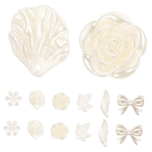 Gatuida Acryl Resin Charms Set Weiß Vielseitige DIY Schmuckzubehör Flachboden Leicht Robust für Nagelkunst Basteln Schmuckherstellung Gatuida Acryl Resin Charms Set Weiß Vielseitige DIY Schmuckzubehör Flachboden Leicht Robust für Nagelkunst Basteln Schmuckherstellung von Gatuida