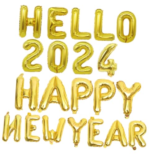 Gatuida Aluminiumfolie Luftballons Set Neujahrsdeko Partyzubehör Gold Happy Year Schriftzug Fotorequisiten Festliche Silvester Feier Dekoration Gatuida Aluminiumfolie Luftballons Set Neujahrsdeko Partyzubehör Gold Happy Year Schriftzug Fotorequisiten Festliche Silvester Feier Dekoration von Gatuida