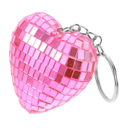 Gatuida Auffälliger Herz-disco-kugel-schlüsselanhänger, Süßer Rosa Reflektierender Anhänger Für Die Handtasche, Ideal Für Partygeschenke Und Besondere Anlässe von Gatuida