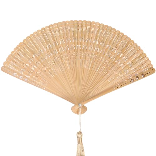 Gatuida Bambus Handfächer: Vintage Fächer Klein Handfächer Stabil Faltbar Fächer Japanisch Chinesisch Hand Fan für Hochzeit Braut Party Tanz Dekoration von Gatuida