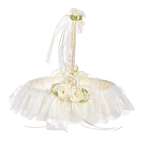 Gatuida Blumenkorb für Hochzeiten Eleganter Handgeflochtener Blütenkorb mit Satin Umwicklung für Blumenmädchen Besondere Anlässe und Hochzeitszeremonien Gatuida Blumenkorb für Hochzeiten Eleganter Handgeflochtener Blütenkorb mit Satin Umwicklung für Blumenmädchen Besondere Anlässe und Hochzeitszeremonien von Gatuida
