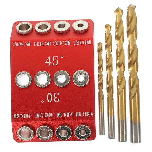 Gatuida Bohrlochführung Winkel Bohrhilfe mit Bohrer Präzise Holzbohrschablone für Gerade und Abgewinkelte Robustes Drill Guide für Treppenbau und Holzarbeiten von Gatuida