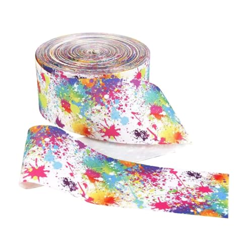 Gatuida Bunt Bedrucktes Polyester Webband Breit DIY Geschenkverpackung Schleifenband Robust Vielseitig für Basteln und Dekoration von Gatuida