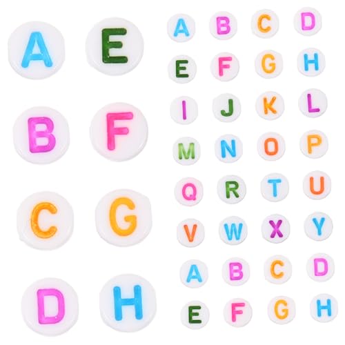 Gatuida Bunte Buchstabenperlen aus Langlebiger Große Lochperlen zum Auffädeln Vielseitig für DIY Armbänder Halsketten und Schmuckherstellung Kreative Schmuckperlen von Gatuida