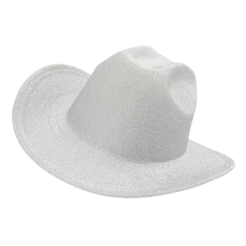 Gatuida Cowgirl Glitzernd Weiß Unisex Western Sonnenhut Leicht Robust Für Karneval Kostüm Foto Requisiten von Gatuida