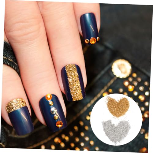 Gatuida Crushed Glass Chips Nail Art Dekoration Unregelmäßige Glitzernde Glasflocken für DIY Nagelschmuck Bastelarbeiten Maniküre Zubehör Metallisch Gold Silber Mix von Gatuida