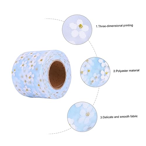 Gatuida DIY Netzband mit Kleinen Kirschblüten Himmelblau Yards Hochwertiges Tüllband für Haarschmuck und Bekleidungsaccessoires Langlebig und Leicht zum Dekorieren von Kleidung und von Gatuida