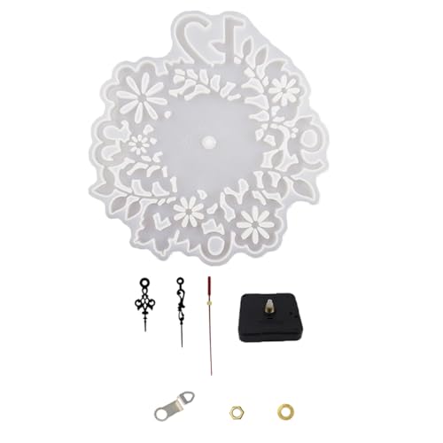 Gatuida DIY Silikon Uhrformen Große Flexible Uhrengießform mit Blumenmotiv Inklusive Uhrwerk für Kreative Epoxidharz Bastelprojekte und Individuelle Uhr Selber Bauen Gatuida DIY Silikon Uhrformen Große Flexible Uhrengießform mit Blumenmotiv Inklusive Uhrwerk für Kreative Epoxidharz Bastelprojekte und Individuelle Uhr Selber Bauen von Gatuida