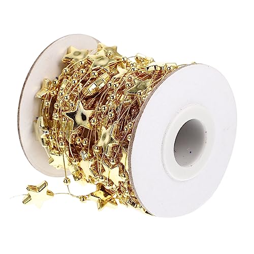 Gatuida Dekorative Perlenkette Goldfarbene Sternperlen für DIY Armband Schmuck Basteln Schmuckperlen Zubehör für Halskette Damen Zubehör von Gatuida