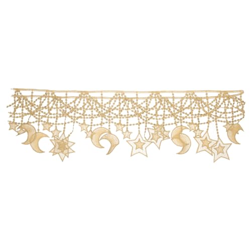 Gatuida Dekorative Spitzenborte mit Quasten Goldfarbene Stern Mond Design Lange DIY Nähspitze für Kleidungsstücke für Damenoberteile und Spitzenkleider Vielseitiger Schnitt für Gatuida Dekorative Spitzenborte mit Quasten Goldfarbene Stern Mond Design Lange DIY Nähspitze für Kleidungsstücke für Damenoberteile und Spitzenkleider Vielseitiger Schnitt für von Gatuida