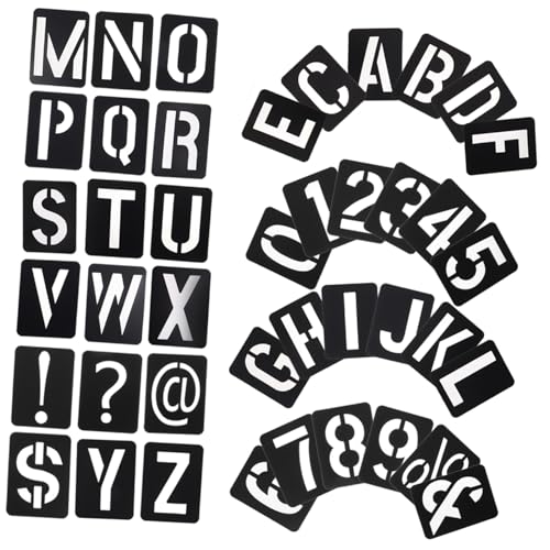 Gatuida Delicate Schwarze PP Kunststoff Buchstaben Zahlen Schablonen Teilig Wiederverwendbar Glatt Wasserfest für DIY Wandmalerei Möbel Kunstprojekte von Gatuida