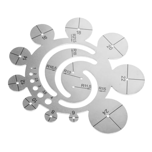 Gatuida Edelstahl Leder Rundes Schneidelineal Präzise Radius Schablone für DIY Lederarbeiten Vielseitiges Metall Vorlage Werkzeug für Sauberen Schnitt und Langlebige Nutzung von Gatuida