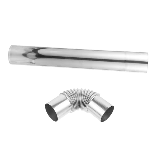 Gatuida Edelstahl Rauchrohr Gerade Rohre Bogen Adapter Hitzebeständig Langlebig Für Wasserheizer Abluftsystem Flexible Montage Rostfrei Kamin Abgasrohr Zubehör von Gatuida