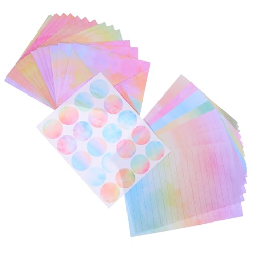 Gatuida Einladungsset Aquarell Briefpapier mit Umschlägen und Aufklebern Glattes Schreibpapier für Geburtstags Party und Hochzeitseinladungen Briefpapier Umschläge Sticker Künstlerisches von Gatuida