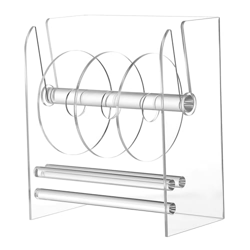 Gatuida Einstellbarer Etikettenspender Ständer Acryl Sticker Roll Halter Desktop Aufkleber Organizer für Büro und Zuhause von Gatuida