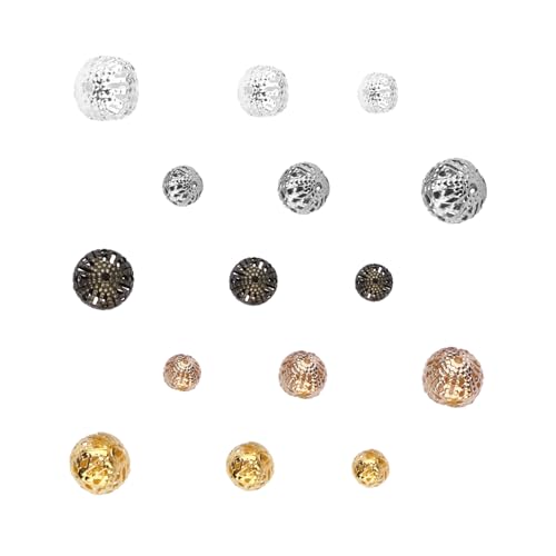 Gatuida Eisen Hohlperlen Mix DIY Schmuck Zubehör für Armbänder Halsketten Bastelperlen Farbig Kreativ für Einzigartige Schmuckgestaltung Gatuida Eisen Hohlperlen Mix DIY Schmuck Zubehör für Armbänder Halsketten Bastelperlen Farbig Kreativ für Einzigartige Schmuckgestaltung von Gatuida