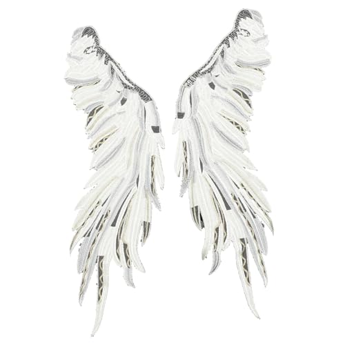 Gatuida Elegante Engelsflügel Spitze Applikationen Bestickte Flügel Patches für Kleidung DIY Dekorationspatches zum Annähen und Reparieren von Kleidungsstücken Graue Spitzenverzierung Gatuida Elegante Engelsflügel Spitze Applikationen Bestickte Flügel Patches für Kleidung DIY Dekorationspatches zum Annähen und Reparieren von Kleidungsstücken Graue Spitzenverzierung von Gatuida