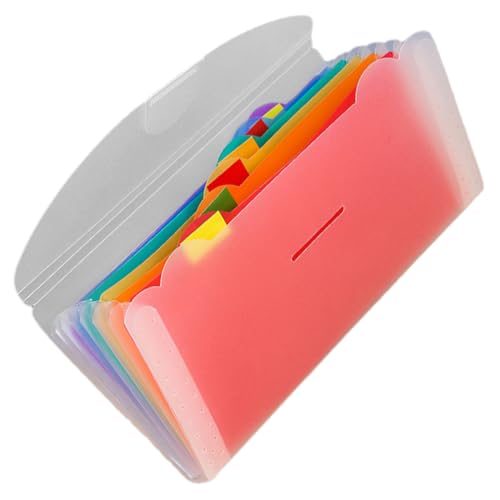 Gatuida Fächer Regenbogen Fächermappe Organizer aus Langlebigem Mattem PP Material Erweiterbarer Dokumenten und Belegordner für Büro Schule und Unterwegs Praktischer Accordion File Folder von Gatuida