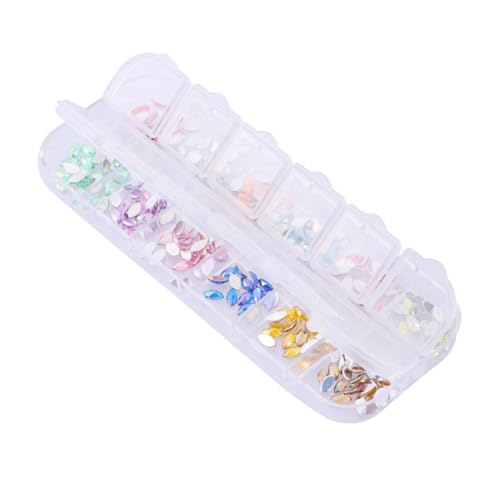 Gatuida Farben Nagelschmuck Strasssteine Ab Maß Acryl Nagelsteine mit Flachem Rücken in Fächer Aufbewahrungsbox Glänzend Vielseitig für Nail Art Dekorationen und DIY Designs von Gatuida