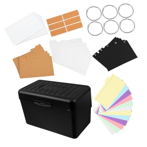 Gatuida Flash Card Organizer mit Linierten Karteikarten und Farbigen Indexreitern Robuste Aufbewahrungsbox für Rezepte Notizen Büro und Küchenorganisation von Gatuida