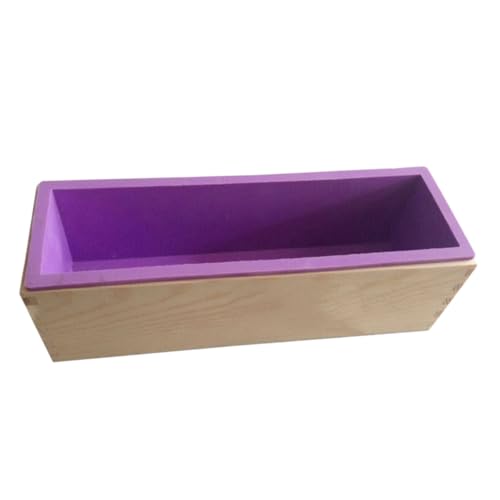 Gatuida Flexible Hitzebeständige Seifenform aus Lebensmittelechtem Silikon mit Holzbox Rechteckige DIY Loaf Mold für Seifenherstellung Kuchen Brot und Desserts Große Zufällige Farbe von Gatuida