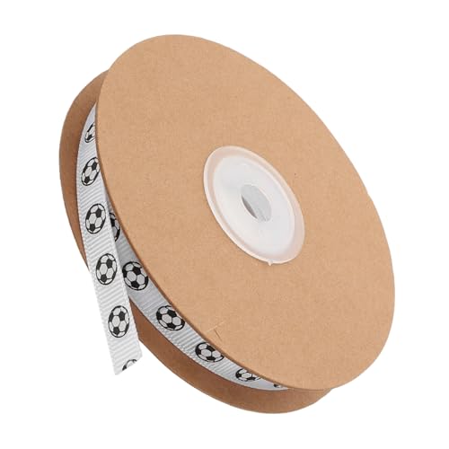 Gatuida Fußballband Breit Sportliches Geschenkband mit Fußballmuster Strapazierfähiges DIY Bastelband für Geschenkverpackung Party Hochzeitsdekoration für Fußballfans von Gatuida