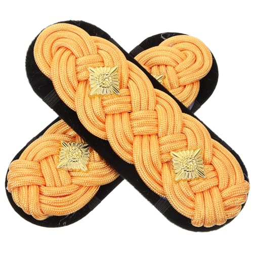 Gatuida Goldene Kleine Gewebte Schulterepauletten Langlebige Uniform Abzeichen Dekorative Applikationen für Damen Geeignet für Formelle Anlässe und Bühnenauftritte von Gatuida