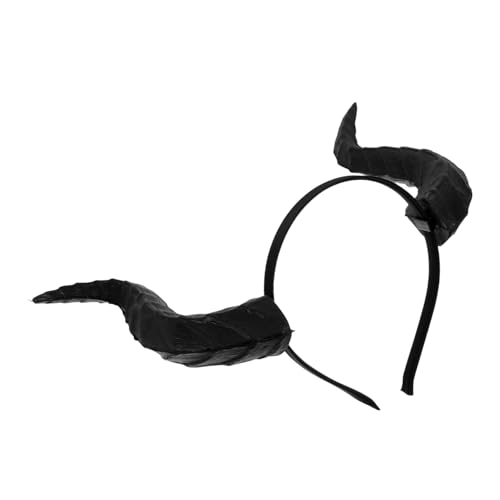Gatuida Gothic Dragon Horns Headband Halloween Cosplay Demon Hair Hoop Mardi Gras Costume Accessory für Frauen Männer und Mädchen Bequemer Sitz Robustes Material Party Fotorequisit von Gatuida