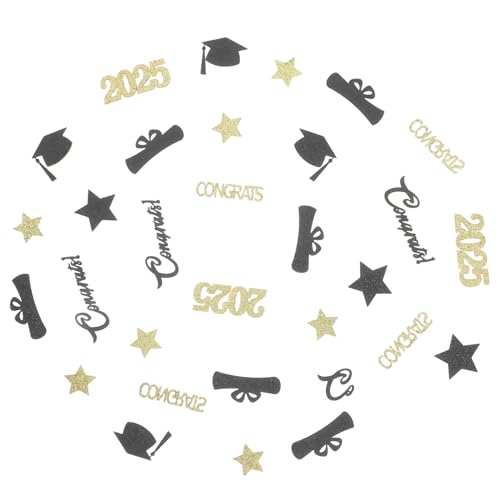 Gatuida Graduation Table Confetti mit Glitzer Abschlussmütze Mehrfarbige Papierstreuung für Festliche Abschlussfeiern Leichte Tischdekoration für Highschool und College Einfach zu von Gatuida
